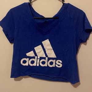blue adidas crop top